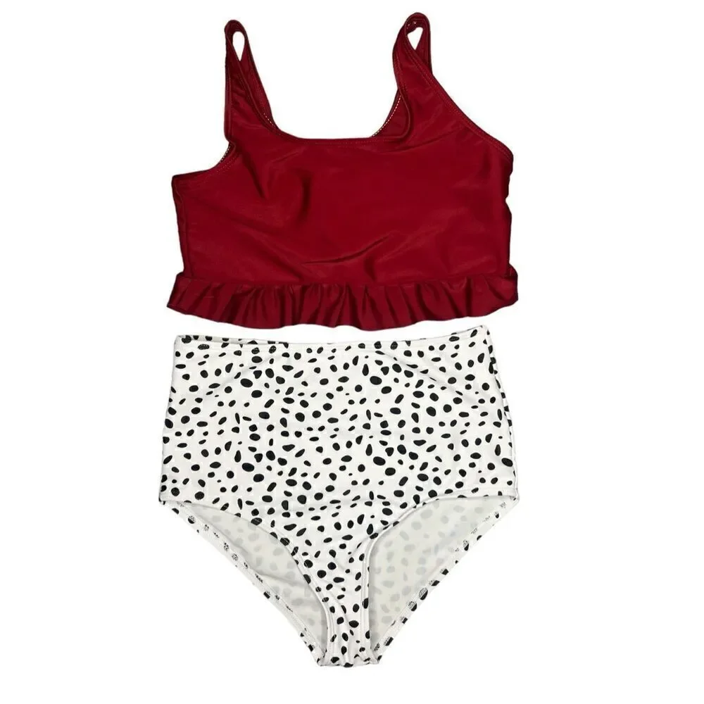 ‎High Waisted Animal Print Bikini Girls 10